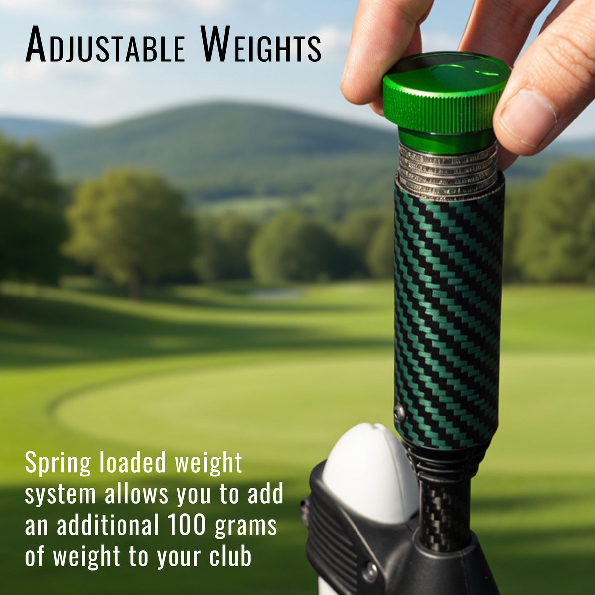 DriVR Elite - Adjustable VR Weighted Golf Club Handle Accessory - Compatible with Quest 2, 3/3s, and Pro