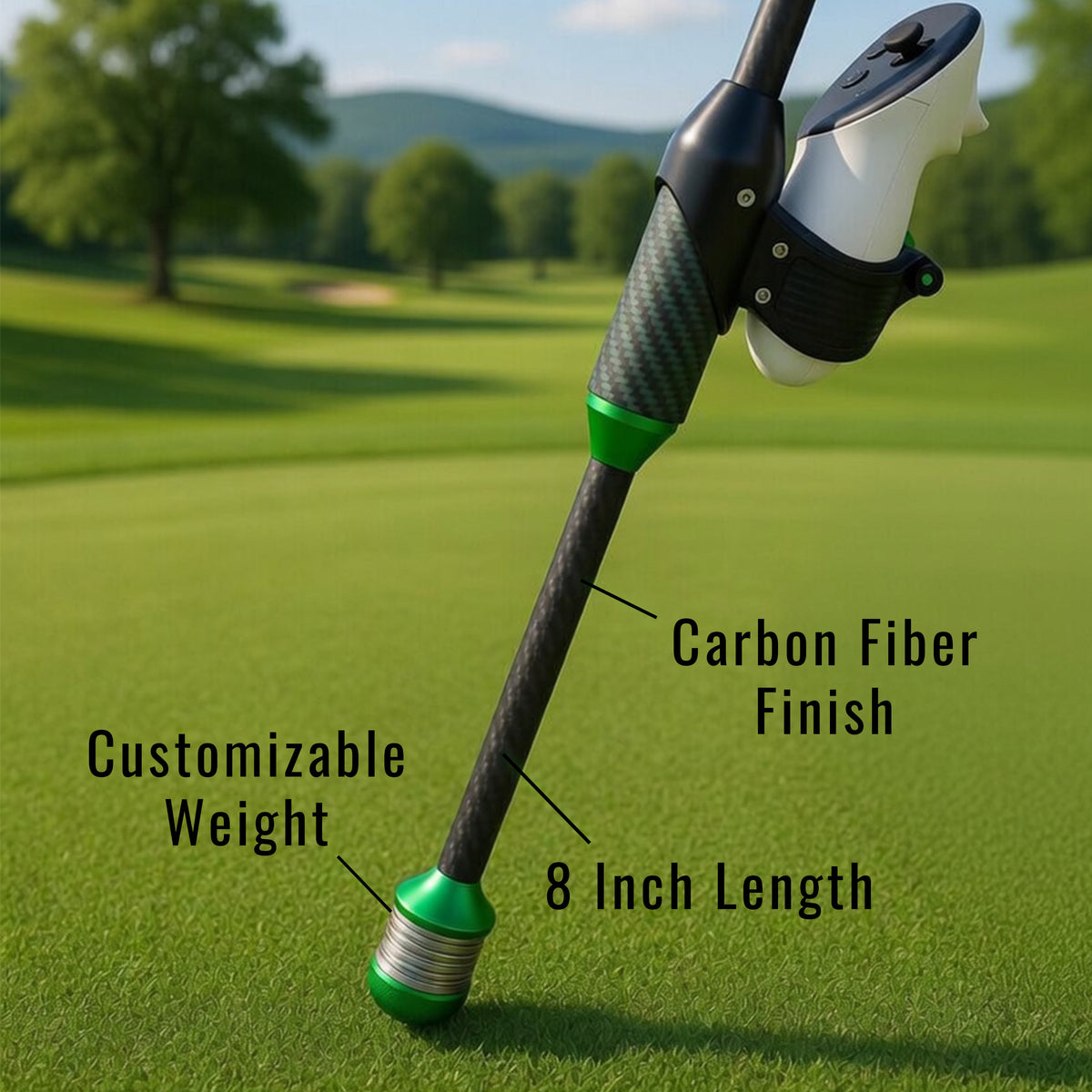 DriVR Elite - Adjustable VR Weighted Golf Club Handle Accessory - Compatible with Quest 2, 3/3s, and Pro